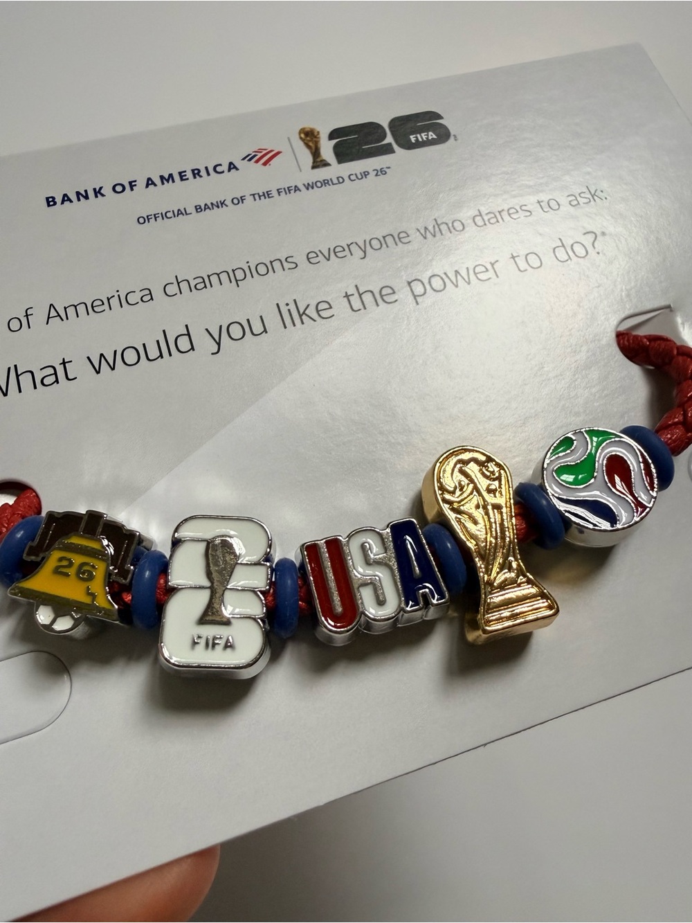 Official FIFA World Cup 26 Bank of America Fan Band Charm Bracelet - Picture 6 of 7